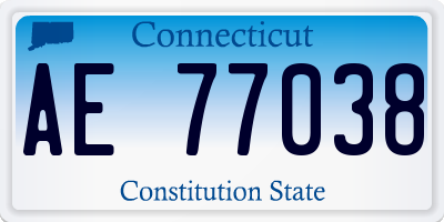 CT license plate AE77038