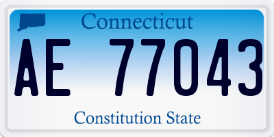 CT license plate AE77043