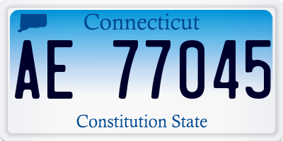 CT license plate AE77045