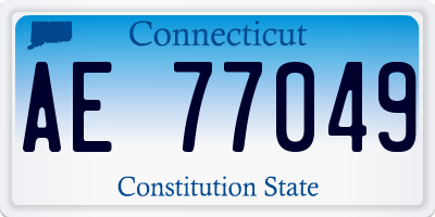 CT license plate AE77049