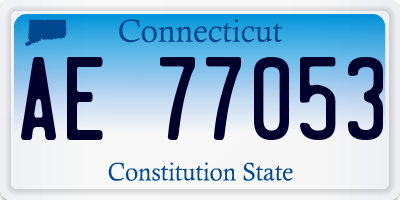 CT license plate AE77053