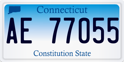 CT license plate AE77055