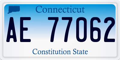 CT license plate AE77062