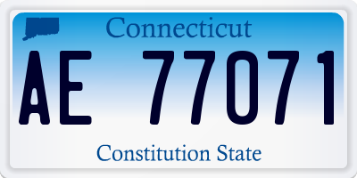 CT license plate AE77071