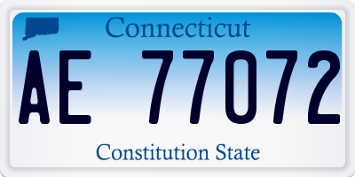 CT license plate AE77072