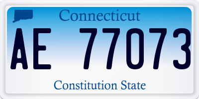 CT license plate AE77073