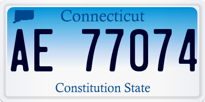 CT license plate AE77074