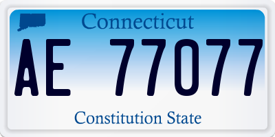 CT license plate AE77077