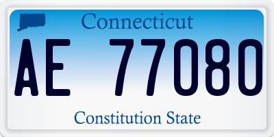 CT license plate AE77080
