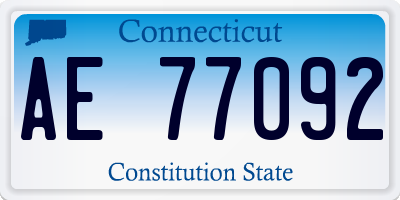 CT license plate AE77092