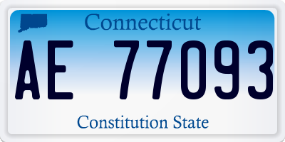 CT license plate AE77093