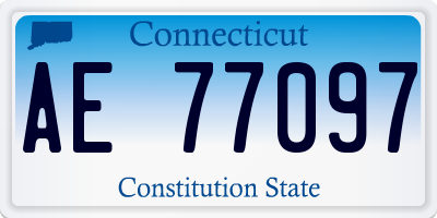 CT license plate AE77097