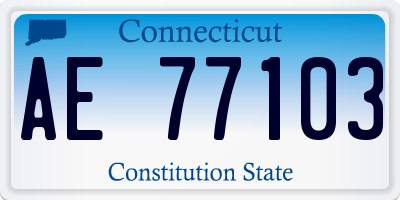 CT license plate AE77103