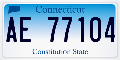 CT license plate AE77104