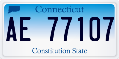 CT license plate AE77107