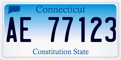 CT license plate AE77123