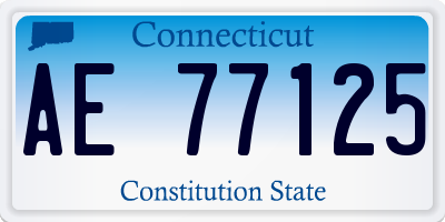 CT license plate AE77125