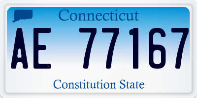 CT license plate AE77167