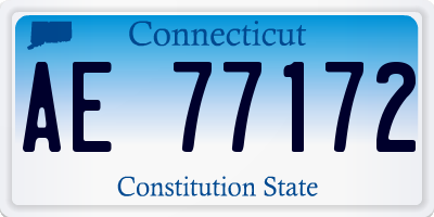 CT license plate AE77172