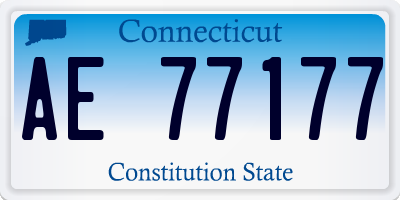 CT license plate AE77177