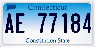 CT license plate AE77184