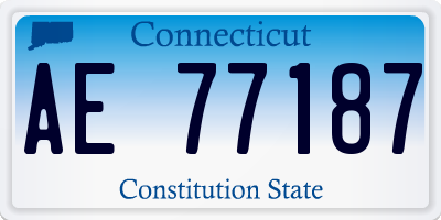 CT license plate AE77187