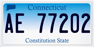 CT license plate AE77202