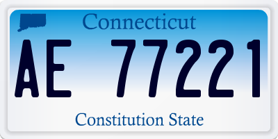 CT license plate AE77221
