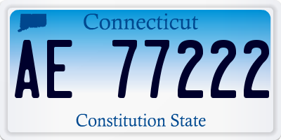 CT license plate AE77222