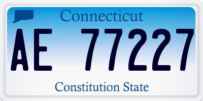 CT license plate AE77227