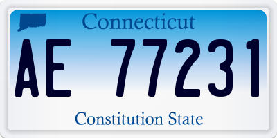 CT license plate AE77231