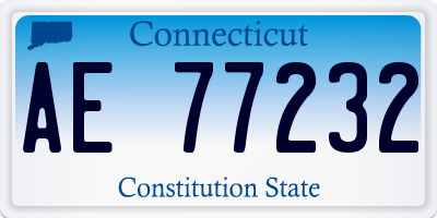 CT license plate AE77232