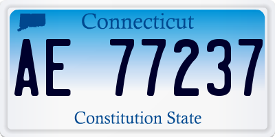 CT license plate AE77237