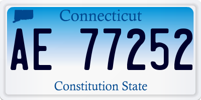 CT license plate AE77252