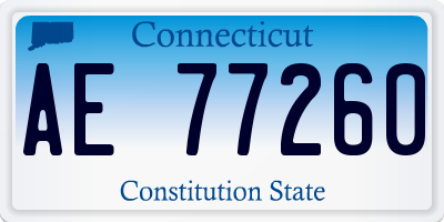 CT license plate AE77260