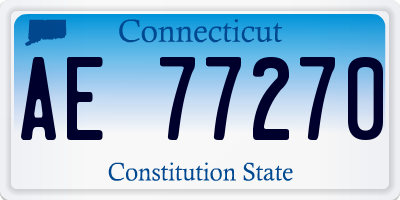 CT license plate AE77270