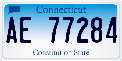 CT license plate AE77284
