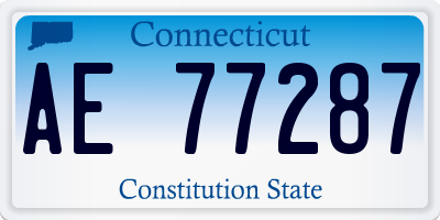 CT license plate AE77287