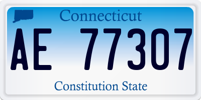 CT license plate AE77307