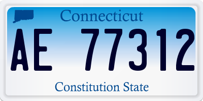 CT license plate AE77312