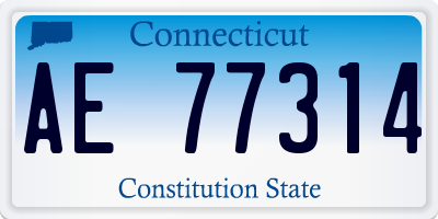 CT license plate AE77314
