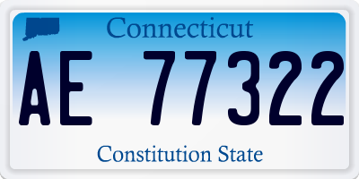 CT license plate AE77322