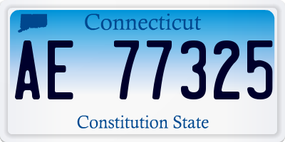 CT license plate AE77325