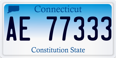 CT license plate AE77333