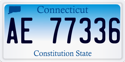 CT license plate AE77336