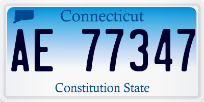 CT license plate AE77347