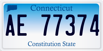 CT license plate AE77374