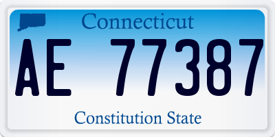 CT license plate AE77387
