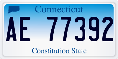CT license plate AE77392