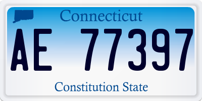 CT license plate AE77397